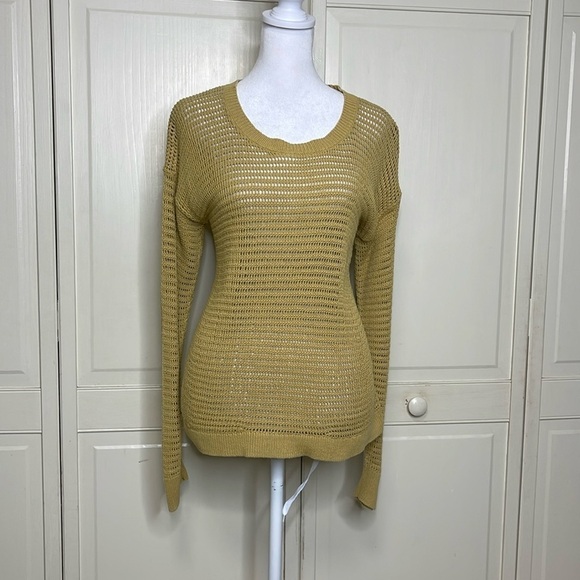 Madewell Women’s Northshore Pulover Open Knit Sweater Yellow Size Medium - Picture 1 of 8